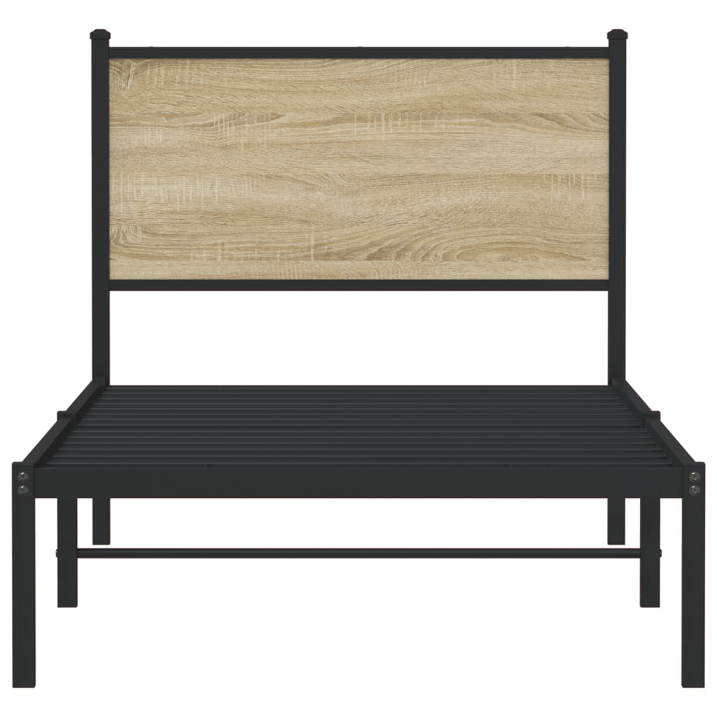 Giroletto senza Materaso in Metallo Rovere Sonoma 75x190 cm