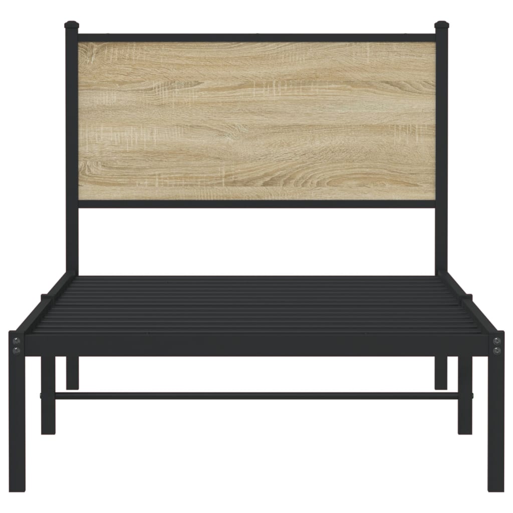 Giroletto senza Materaso in Metallo Rovere Sonoma 80x200 cm