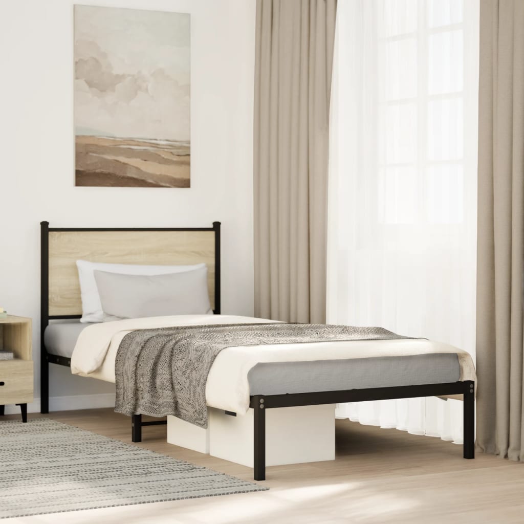 Giroletto senza Materaso in Metallo Rovere Sonoma 80x200 cm