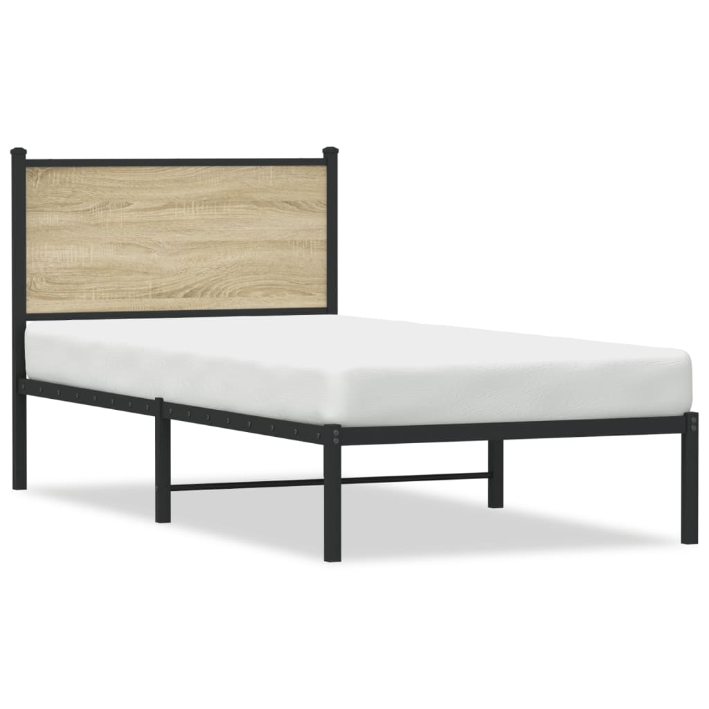 Giroletto senza Materaso in Metallo Rovere Sonoma 90x190 cm