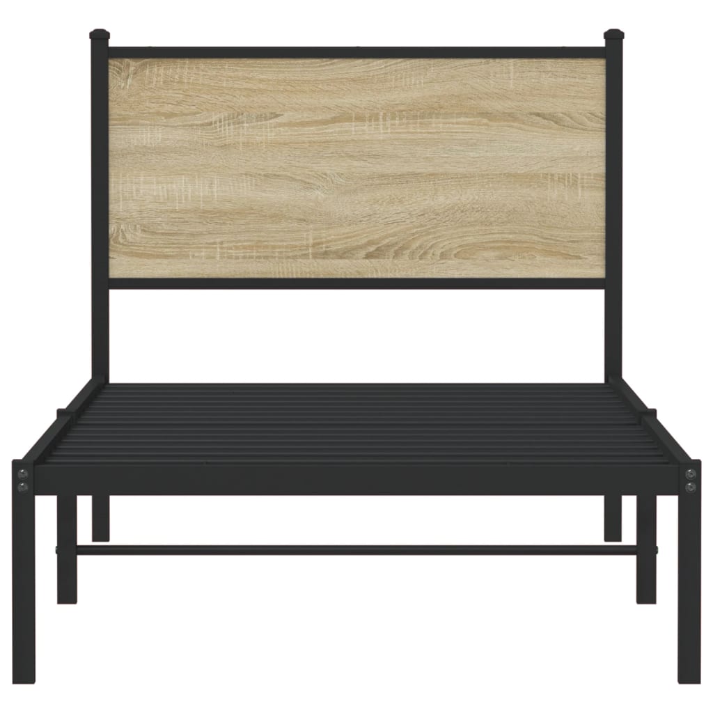Giroletto senza Materaso in Metallo Rovere Sonoma 90x190 cm