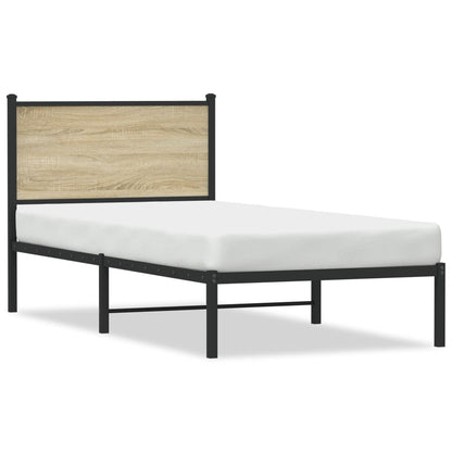Giroletto senza Materaso in Metallo Rovere Sonoma 90x200 cm