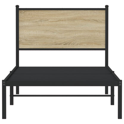 Giroletto senza Materaso in Metallo Rovere Sonoma 90x200 cm