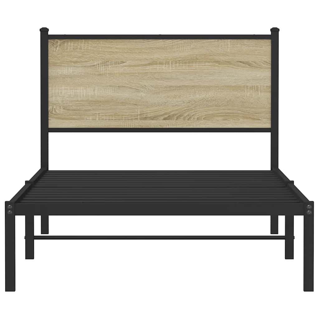 Giroletto senza Materaso in Metallo Rovere Sonoma 100x190 cm