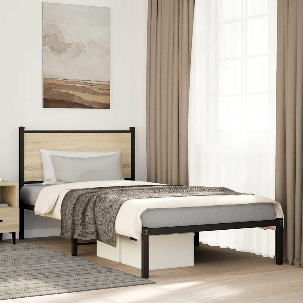 Giroletto senza Materaso in Metallo Rovere Sonoma 100x190 cm