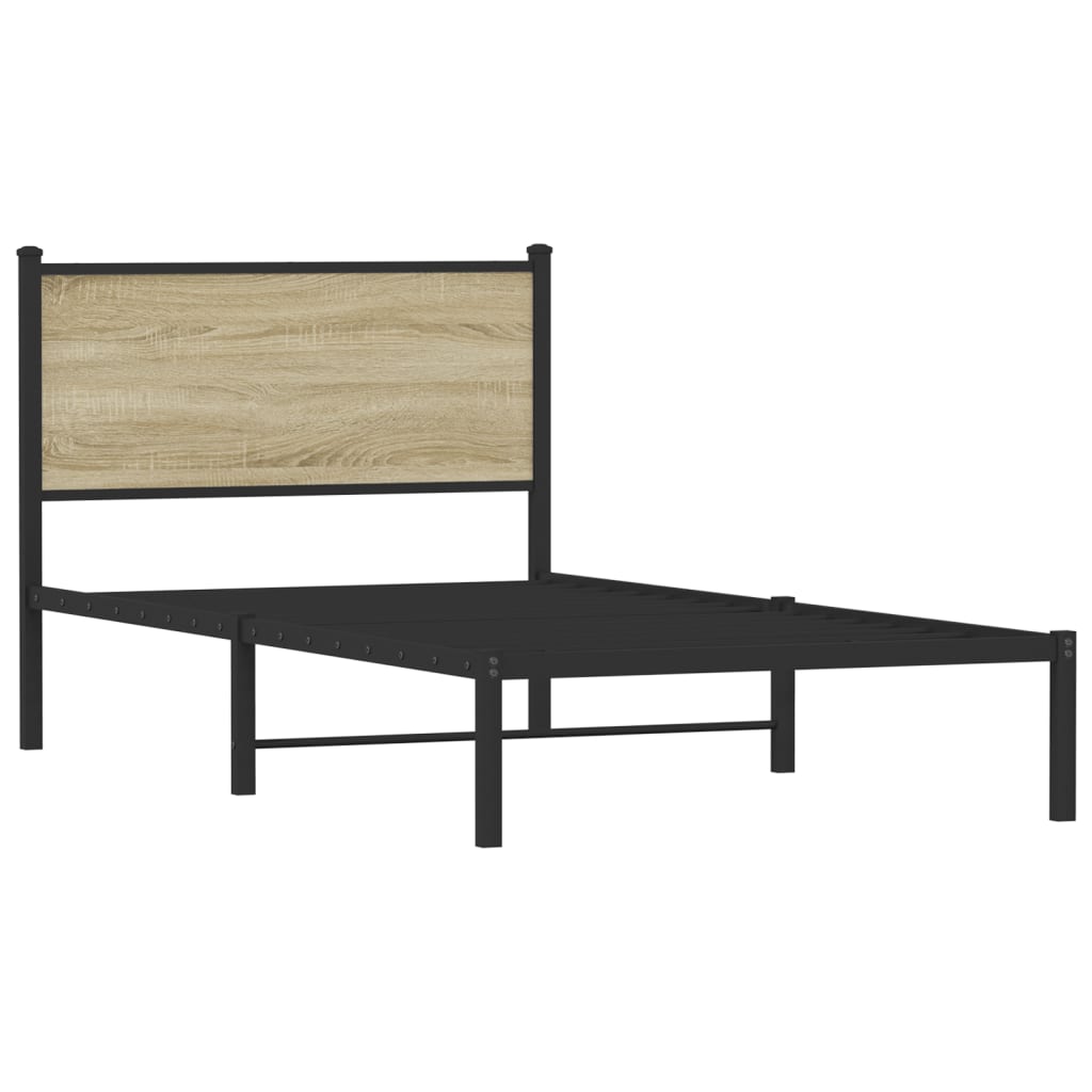 Giroletto senza Materaso in Metallo Rovere Sonoma 100x200 cm