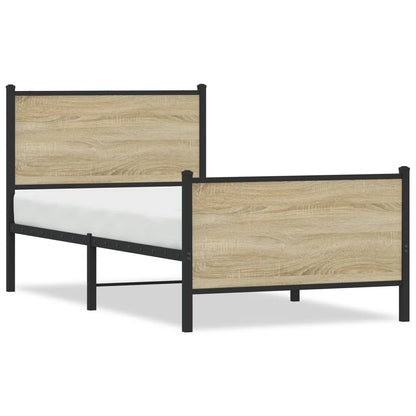 Giroletto senza Materaso in Metallo Rovere Sonoma 80x200 cm