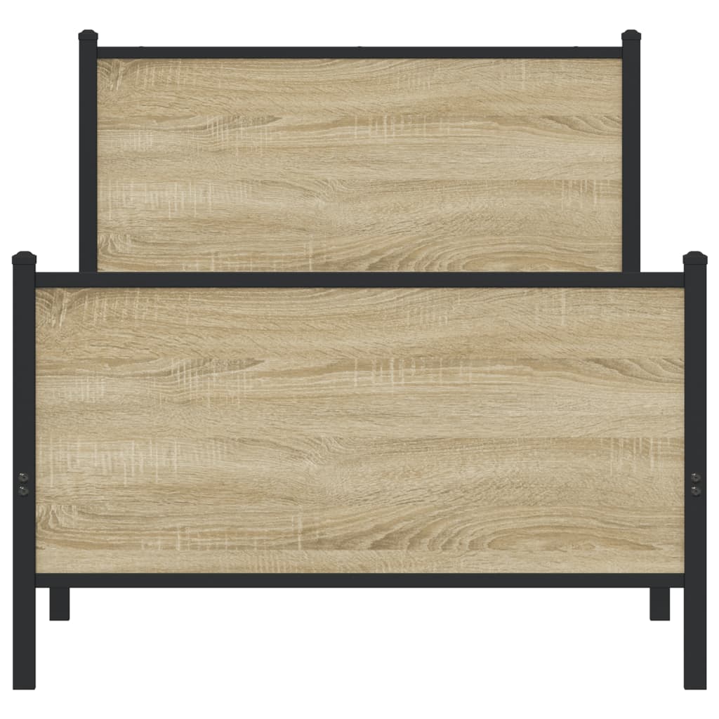 Giroletto senza Materaso in Metallo Rovere Sonoma 90x190 cm