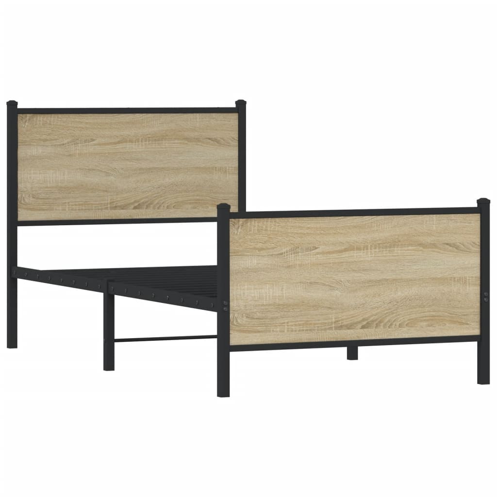 Giroletto senza Materaso in Metallo Rovere Sonoma 90x200 cm
