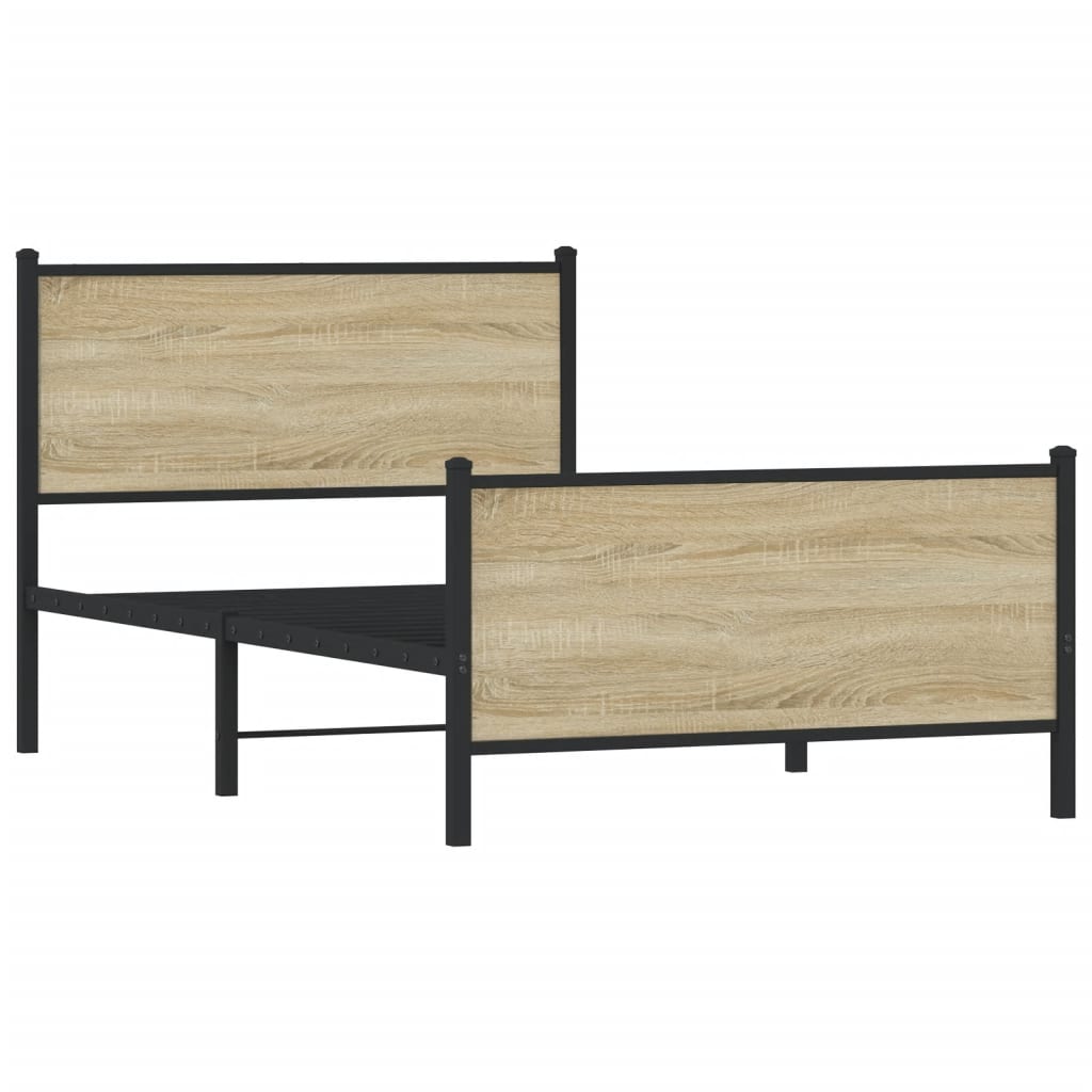 Giroletto senza Materaso in Metallo Rovere Sonoma 100x200 cm