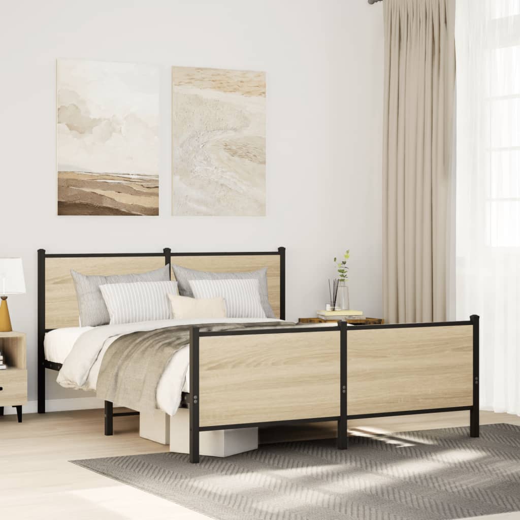 Giroletto senza Materaso in Metallo Rovere Sonoma 137x190 cm