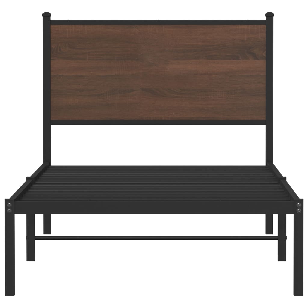 Giroletto senza Materasso in Metallo Rovere Marrone 75x190 cm