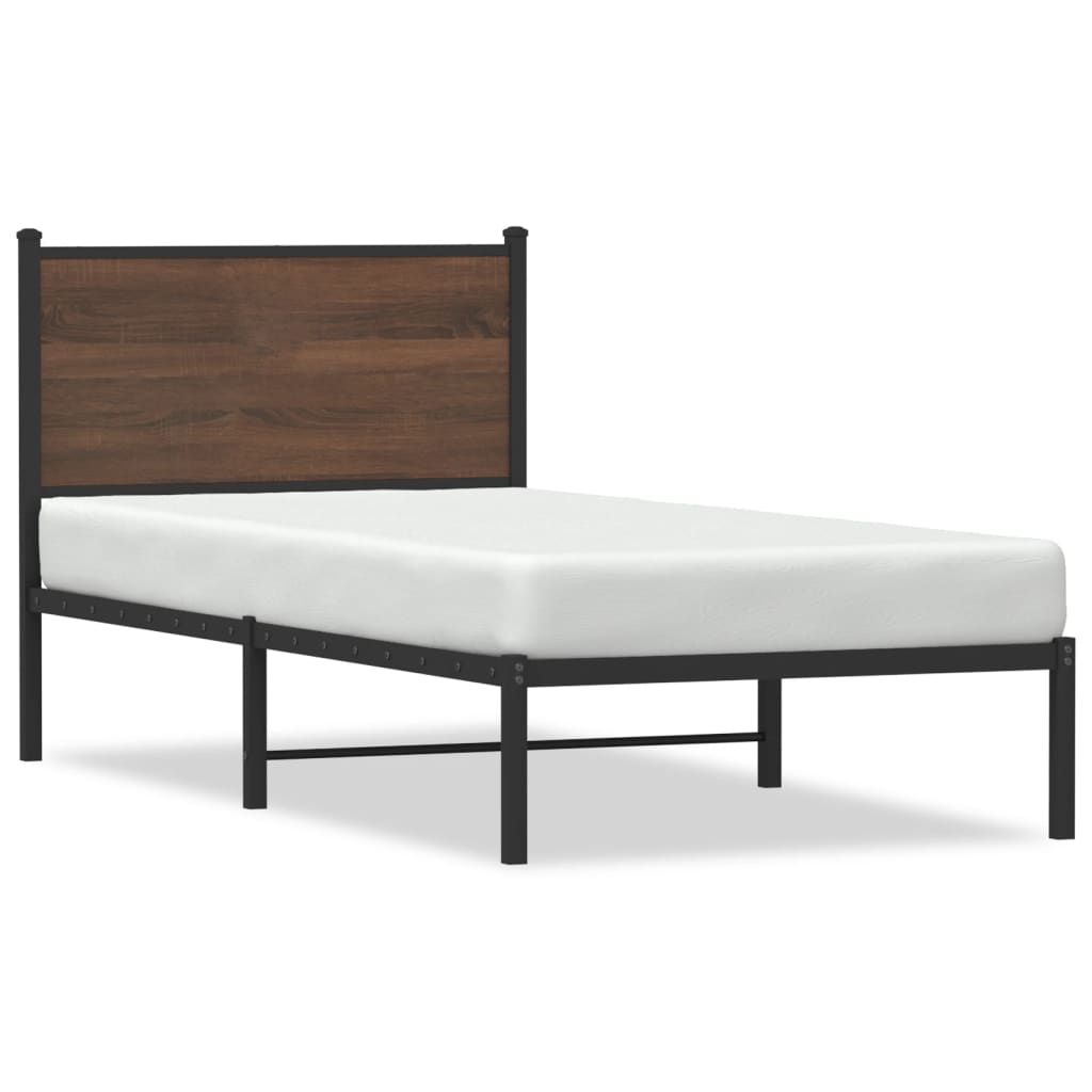 Giroletto senza Materasso in Metallo Rovere Marrone 80x200 cm