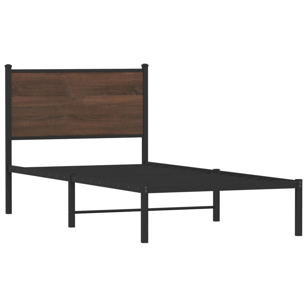 Giroletto senza Materasso in Metallo Rovere Marrone 80x200 cm