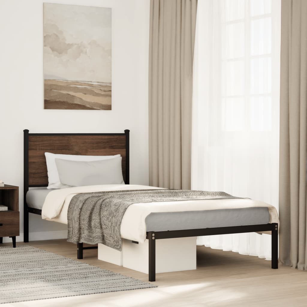 Giroletto senza Materasso in Metallo Rovere Marrone 80x200 cm