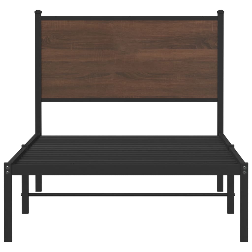 Giroletto senza Materasso in Metallo Rovere Marrone 90x190 cm