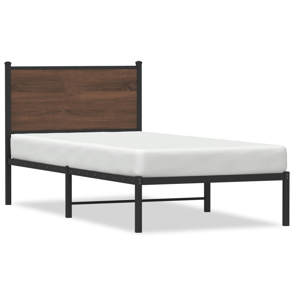 Giroletto senza Materasso in Metallo Rovere Marrone 90x200 cm