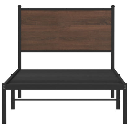 Giroletto senza Materasso in Metallo Rovere Marrone 90x200 cm