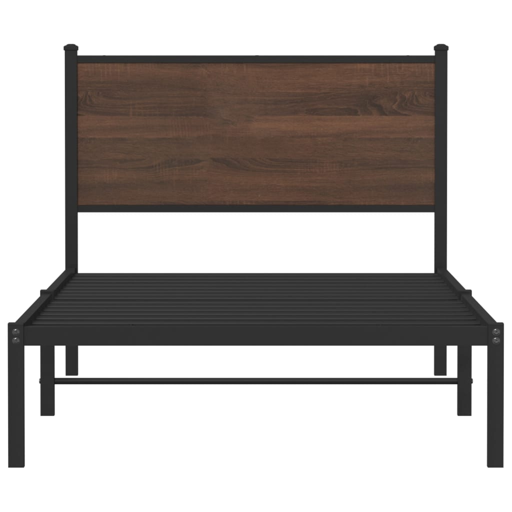 Giroletto senza Materasso in Metallo Rovere Marrone 100x190 cm