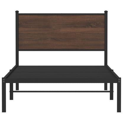 Giroletto senza Materasso in Metallo Rovere Marrone 100x190 cm