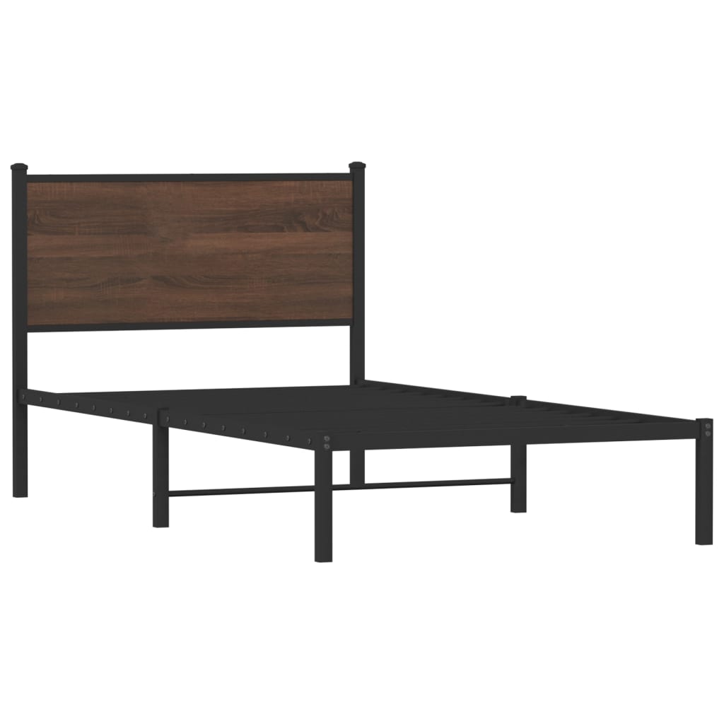 Giroletto senza Materasso in Metallo Rovere Marrone 100x200 cm