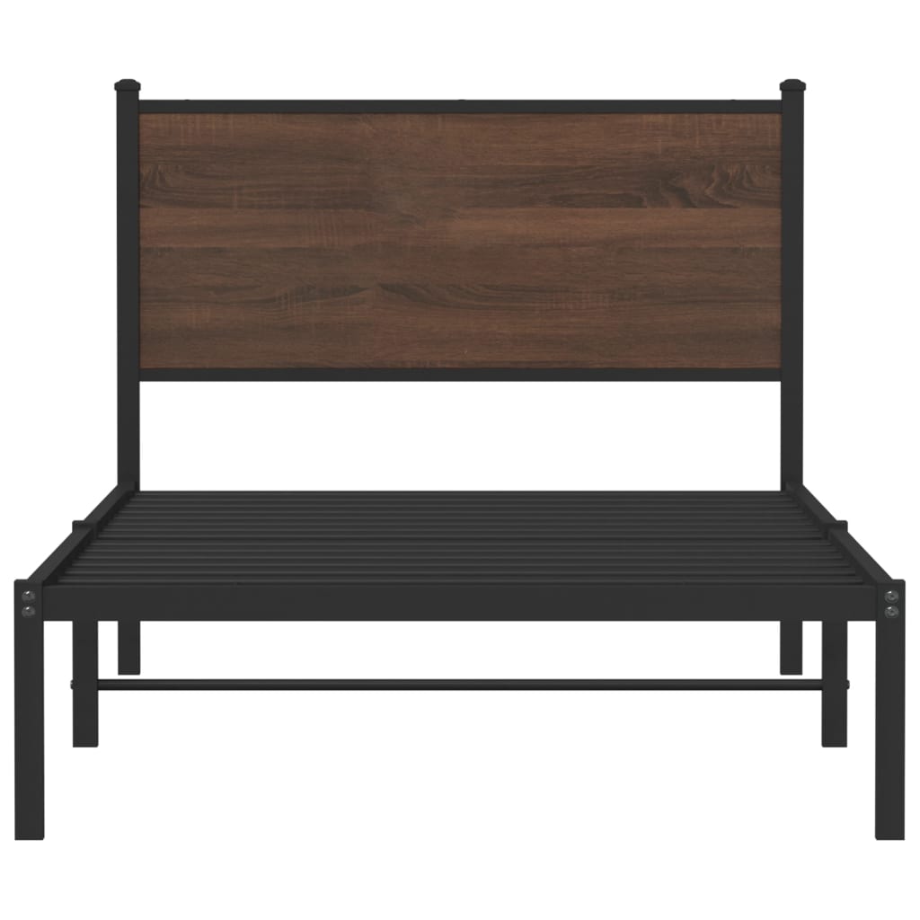 Giroletto senza Materasso in Metallo Rovere Marrone 100x200 cm