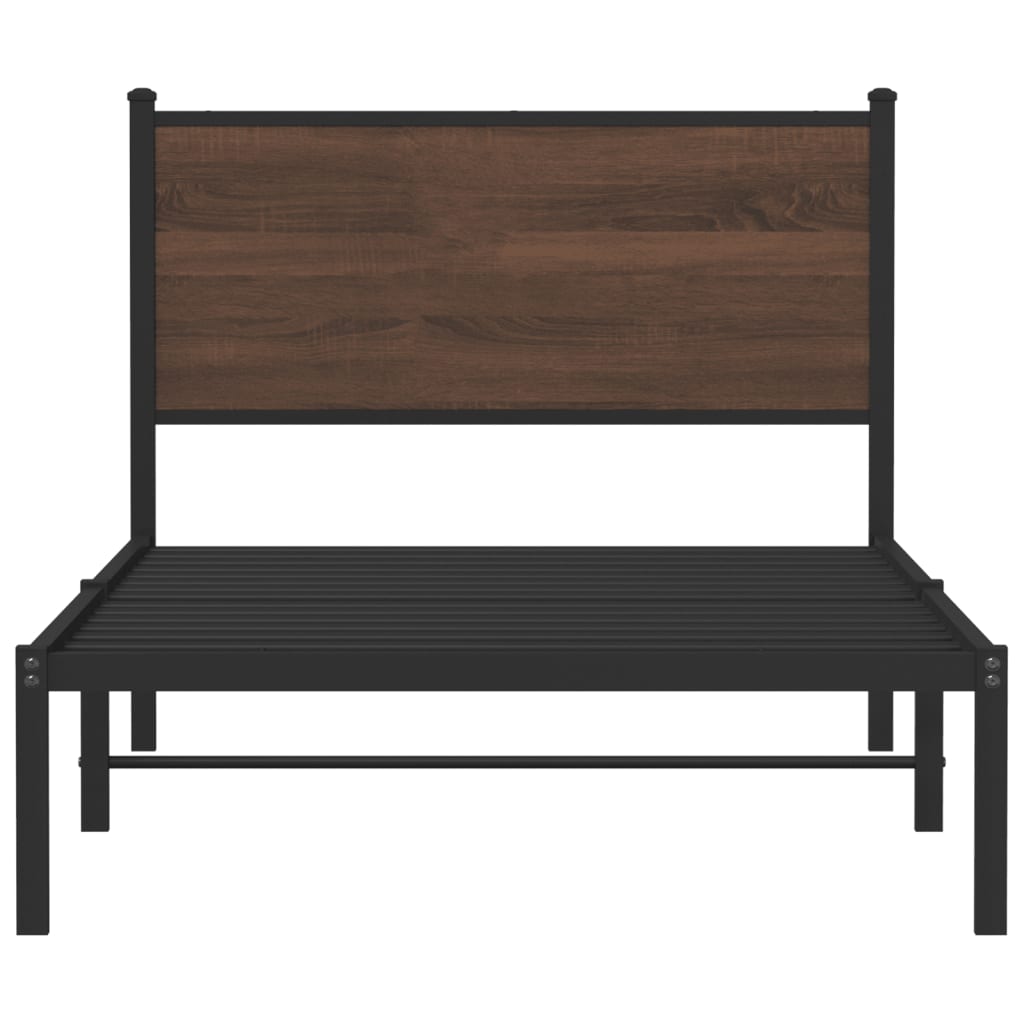 Giroletto senza Materasso in Metallo Rovere Marrone 107x203 cm