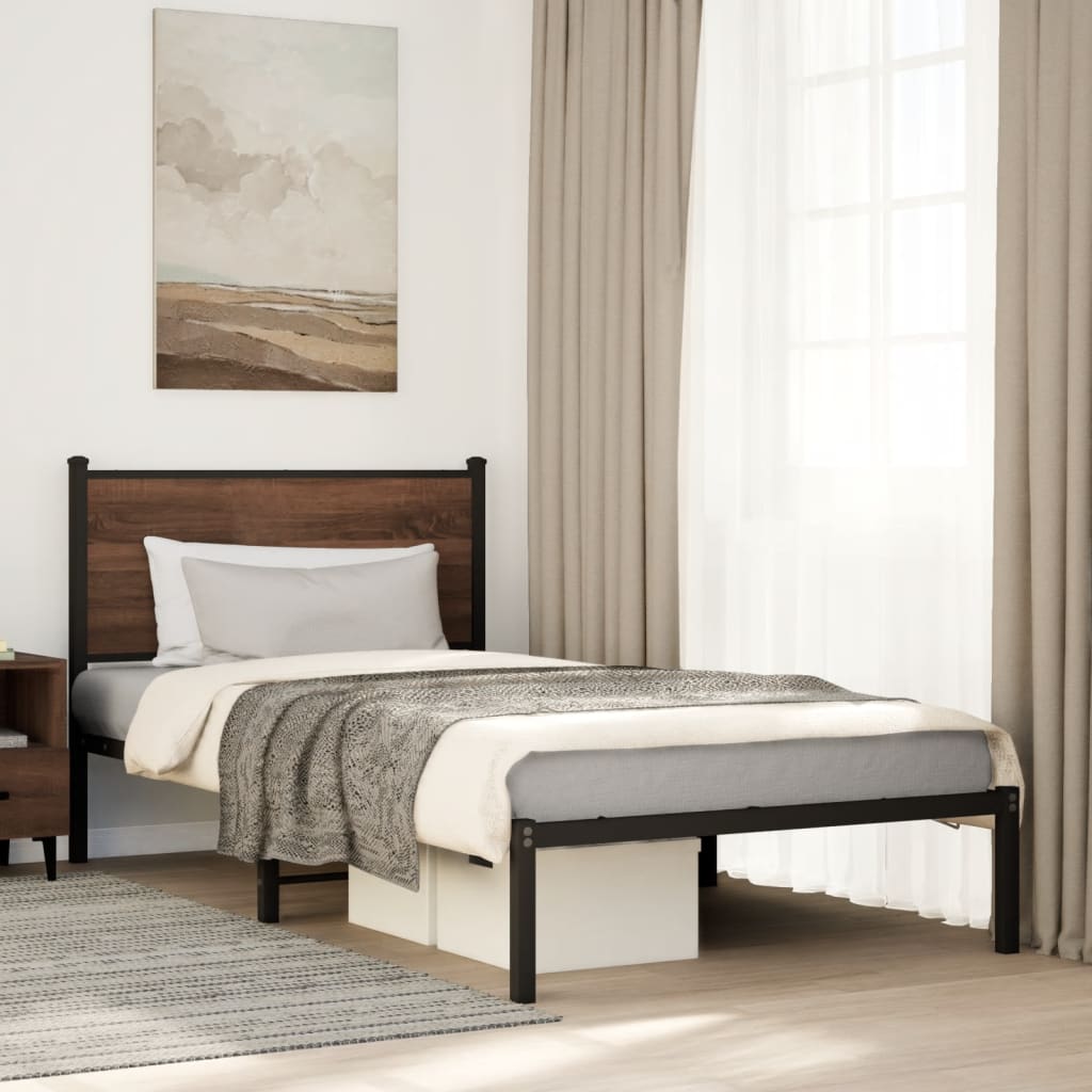 Giroletto senza Materasso in Metallo Rovere Marrone 107x203 cm