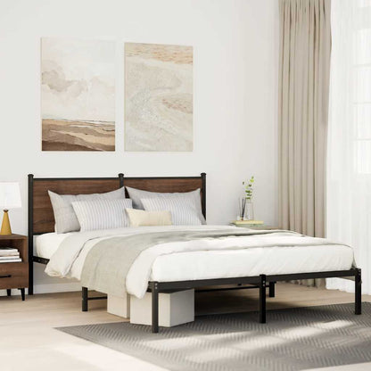 Giroletto senza Materaso in Metallo Rovere Marrone 137x190 cm