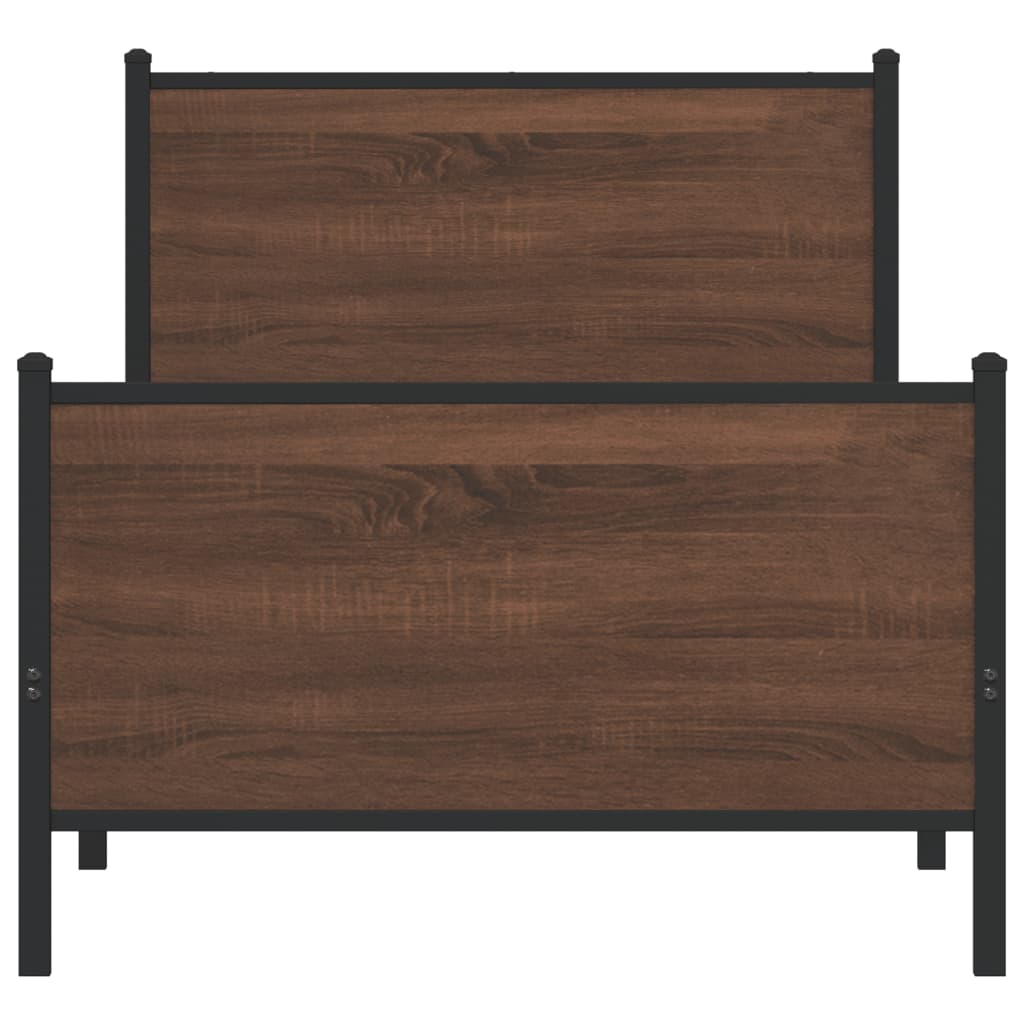 Giroletto senza Materasso in Metallo Rovere Marrone 75x190 cm