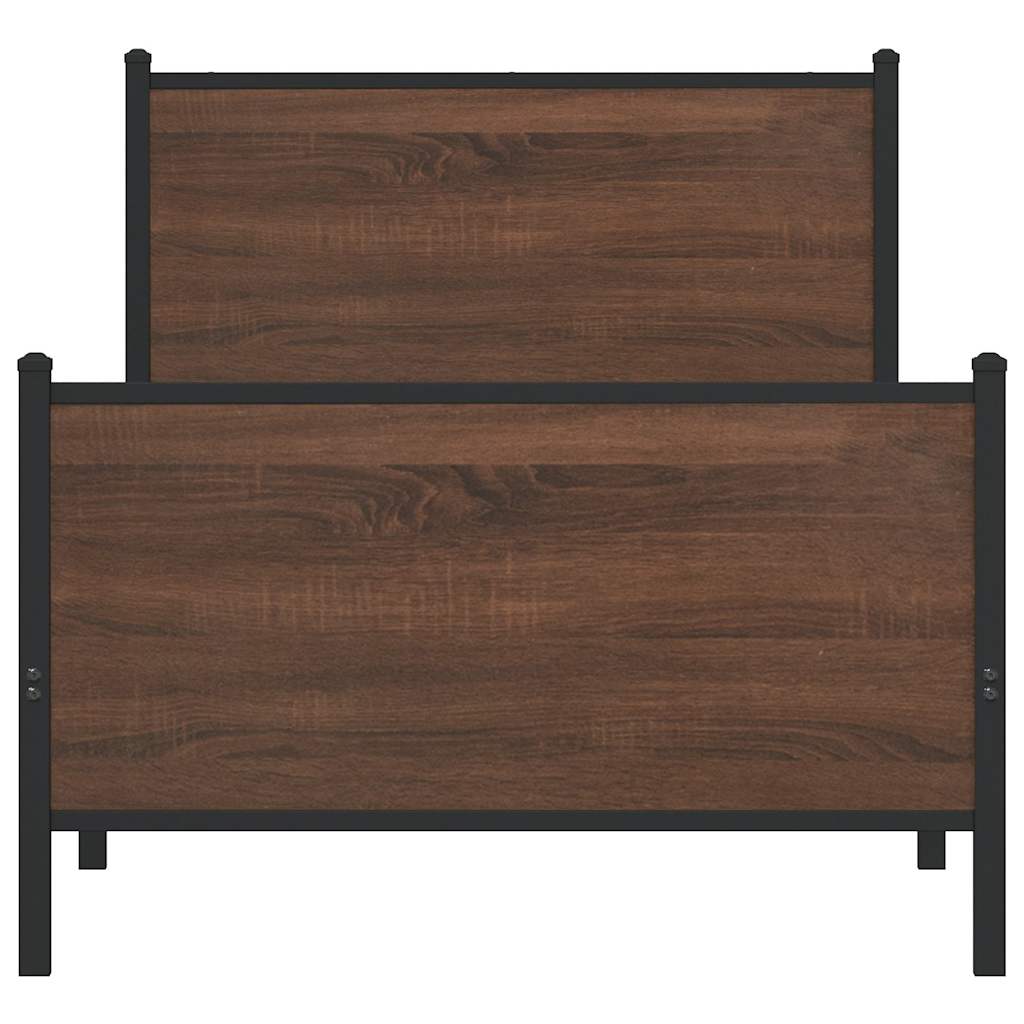 Giroletto senza Materasso in Metallo Rovere Marrone 80x200 cm