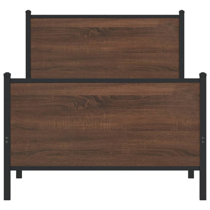 Giroletto senza Materasso in Metallo Rovere Marrone 90x190 cm