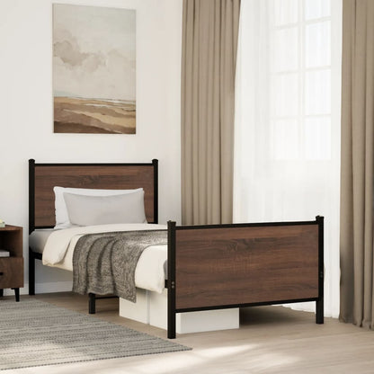 Giroletto senza Materasso in Metallo Rovere Marrone 90x190 cm