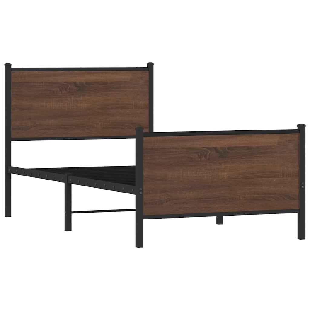 Giroletto senza Materasso in Metallo Rovere Marrone 100x200 cm