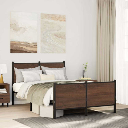 Giroletto senza Materasso in Metallo Rovere Marrone 120x200 cm