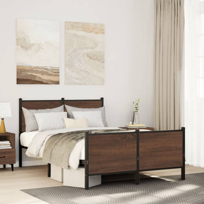 Giroletto senza Materaso in Metallo Rovere Marrone 137x190 cm