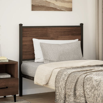 Testiera di Ricambio Rovere Marrone 90 cm in Legno Multistrato e Acciaio