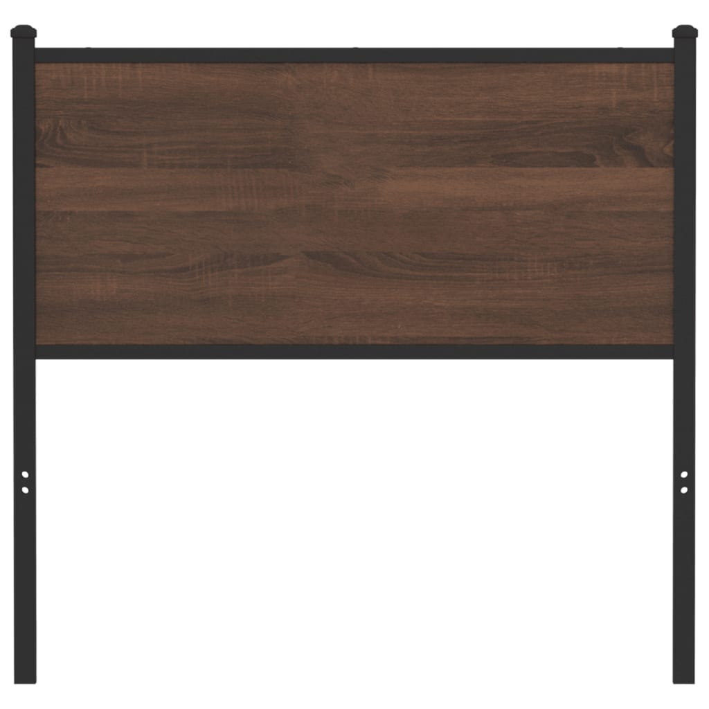 Testiera di Ricambio Rovere Marrone 90 cm in Legno Multistrato e Acciaio