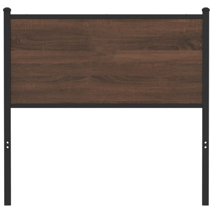 Testiera di Ricambio Rovere Marrone 90 cm in Legno Multistrato e Acciaio