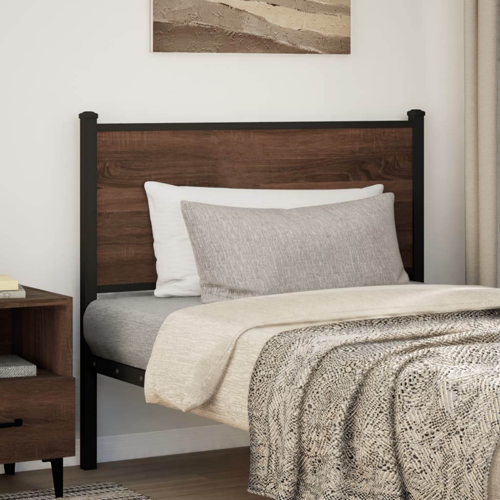 Testiera di Ricambio Rovere Marrone 100 cm in Legno Multistrato e Acciaio