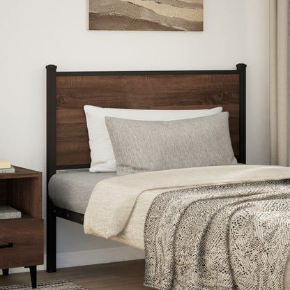 Testiera di Ricambio Rovere Marrone 107 cm in Legno Multistrato e Acciaio
