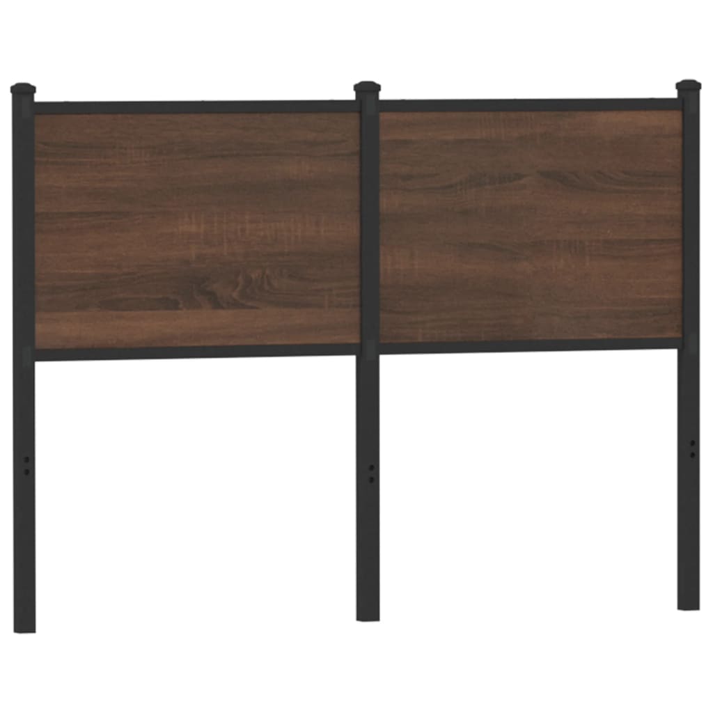 Testiera di Ricambio Rovere Marrone 120 cm in Legno Multistrato e Acciaio
