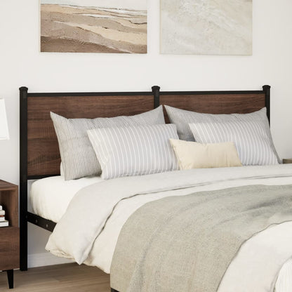 Testiera di Ricambio Rovere Marrone 140 cm in Legno Multistrato e Acciaio