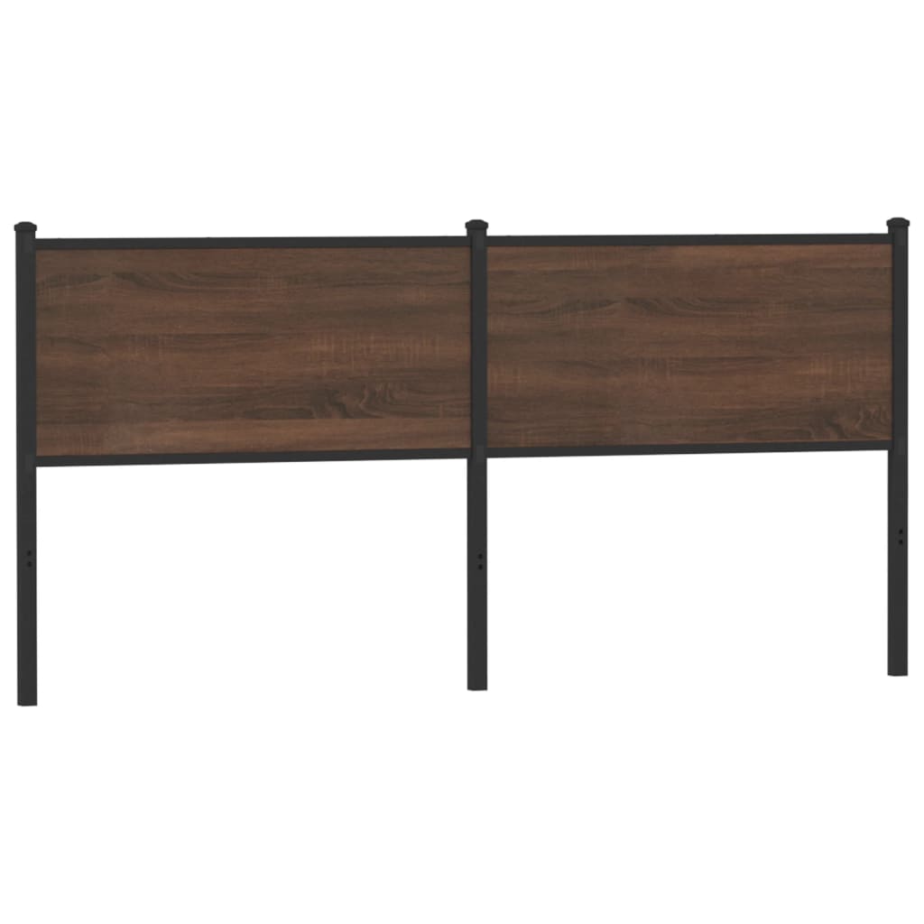Testiera Rovere Marrone 160 cm in Legno Multistrato e Acciaio