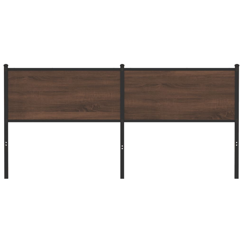 Testiera di Ricambio Rovere Marrone 160 cm in Legno Multistrato e Acciaio