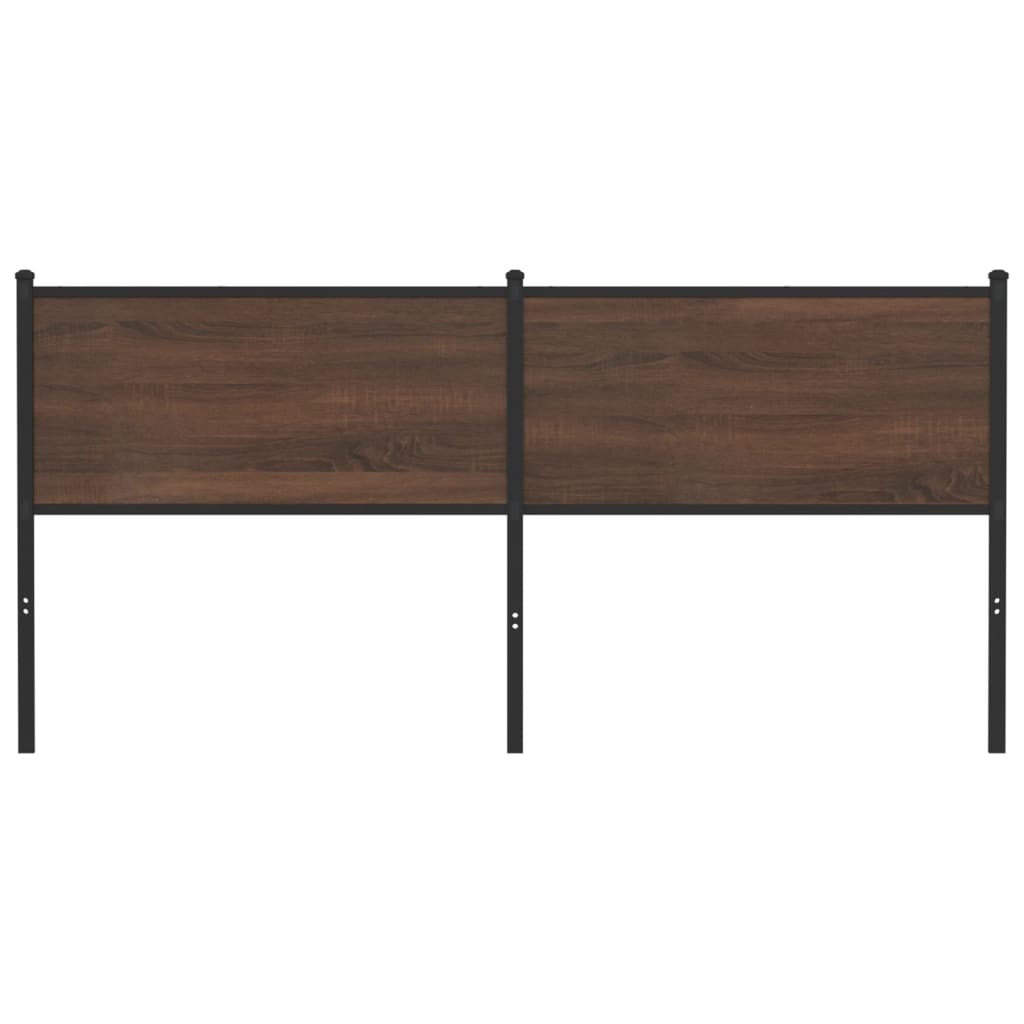Testiera di Ricambio Rovere Marrone 180 cm in Legno Multistrato e Acciaio