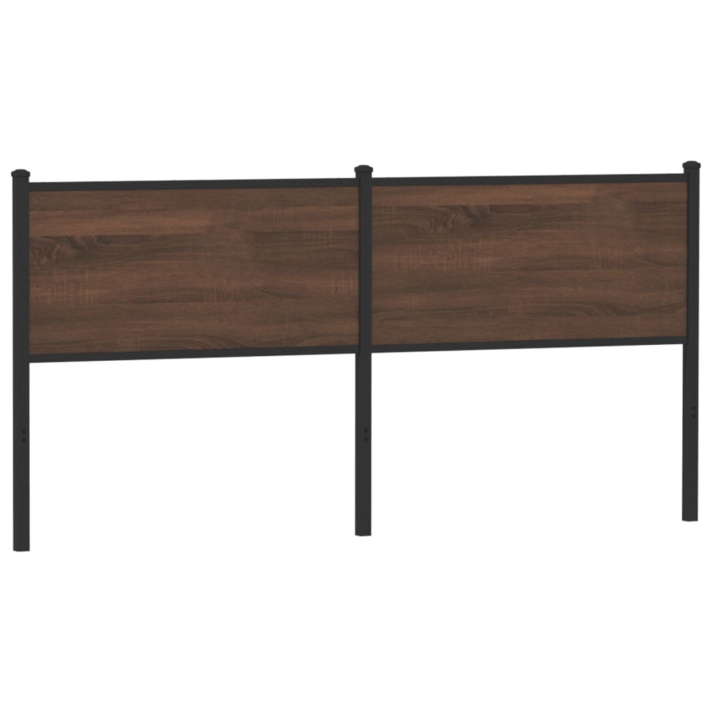 Testiera di Ricambio Rovere Marrone 180 cm in Legno Multistrato e Acciaio