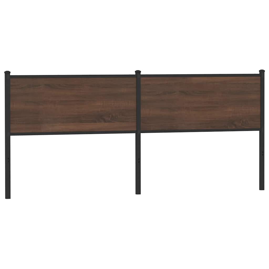 Testiera Rovere Marrone 190 cm in Legno Multistrato e Acciaio