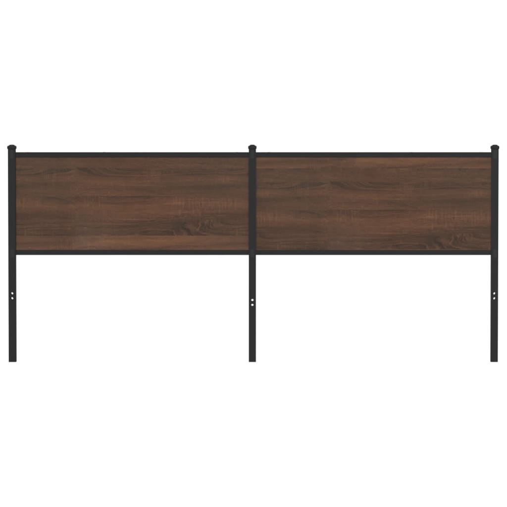 Testiera di Ricambio Rovere Marrone 200 cm in Legno Multistrato e Acciaio