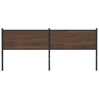 Testiera di Ricambio Rovere Marrone 200 cm in Legno Multistrato e Acciaio